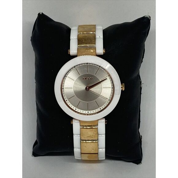 DKNY Stanhope NY-2290 Women\'s Two Tone Bracelet Analog Silver Dial Watch MP685 main image 6